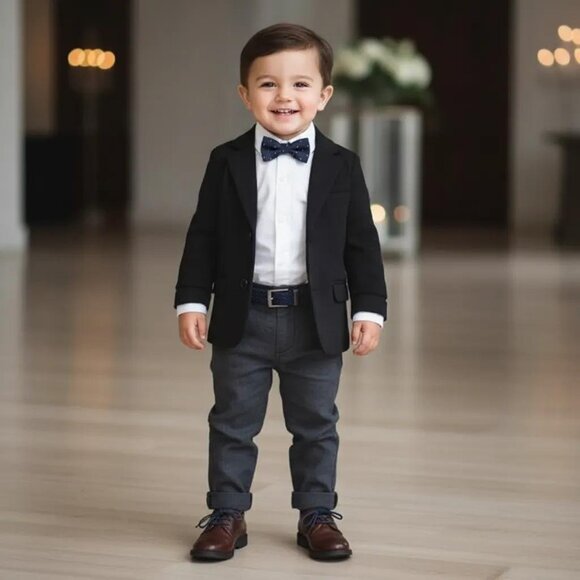 Zara Baby Boy Tailored Collection Extra Fine Wool Black Blazer 18-24 Months - Picture 8 of 8